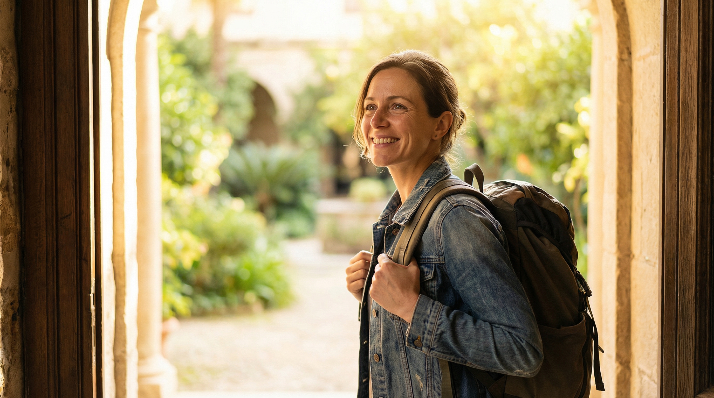 Person starting their journey, hopeful expression
