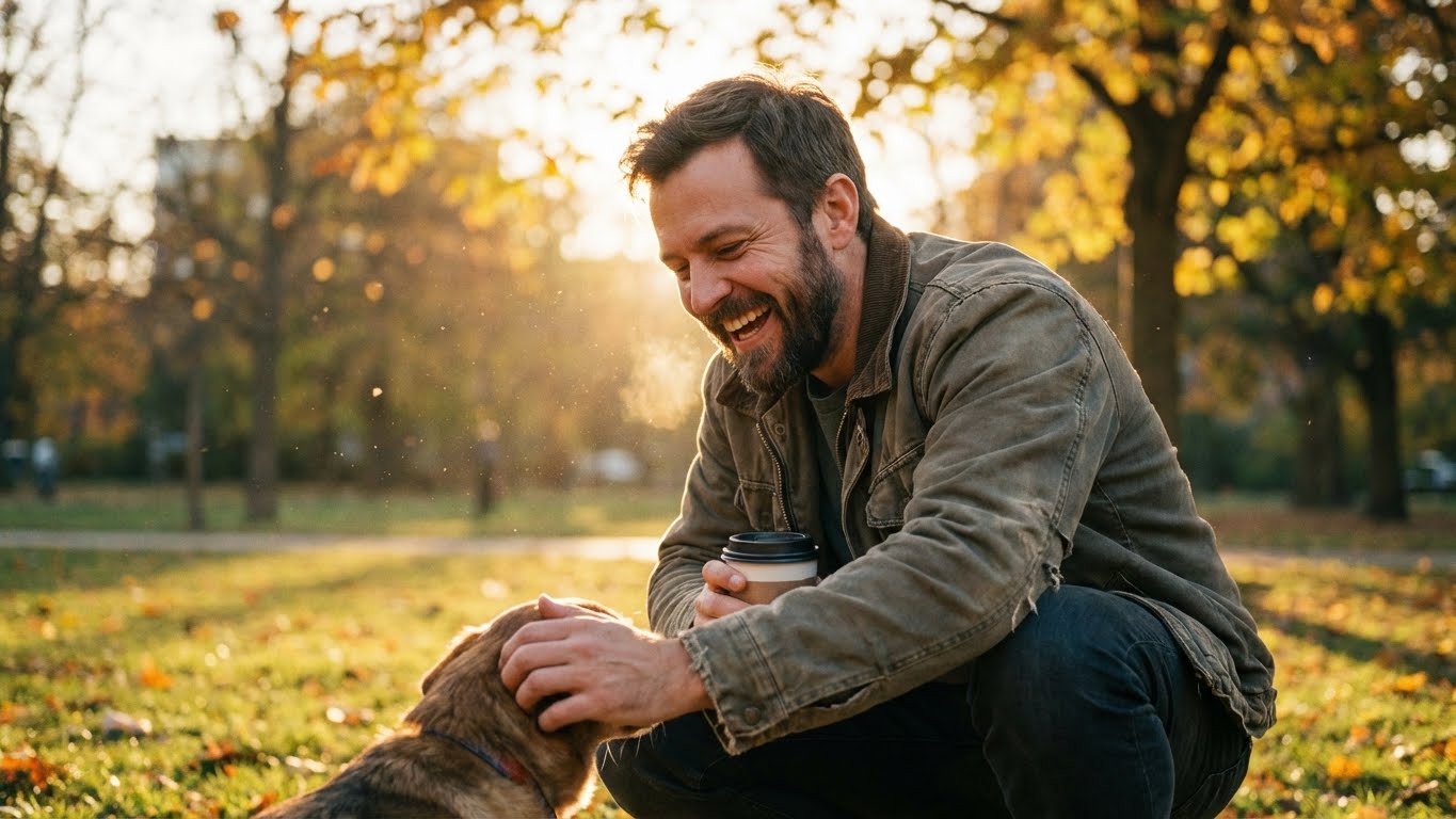 Someone living their life freely, not thinking about skin